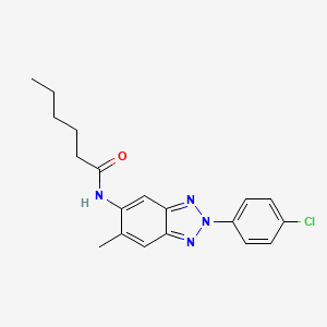 N-[2-(4-chlorophenyl)-6-methyl-2H-benzotriazol-5-yl]hexanamide