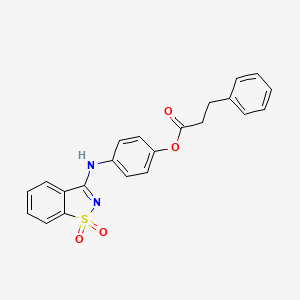 4-[(1,1-Dioxido-1,2-benzothiazol-3-yl)amino]phenyl 3-phenylpropanoate