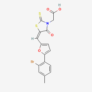 [(5E)-5-{[5-(2-bromo-4-methylphenyl)furan-2-yl]methylidene}-4-oxo-2-thioxo-1,3-thiazolidin-3-yl]acetic acid