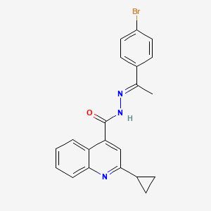 N'-[(1E)-1-(4-bromophenyl)ethylidene]-2-cyclopropylquinoline-4-carbohydrazide