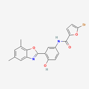 molecular formula C20H15BrN2O4 B11646745 5-bromo-N-[3-(5,7-dimethyl-1,3-benzoxazol-2-yl)-4-hydroxyphenyl]furan-2-carboxamide 