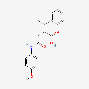 molecular formula C19H21NO4 B11646765 2-[(4-Methoxy-phenylcarbamoyl)-methyl]-3-phenyl-butyric acid 