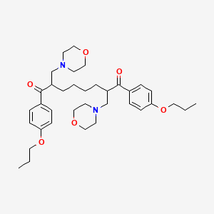 molecular formula C36H52N2O6 B11646784 2,7-Bis(morpholin-4-ylmethyl)-1,8-bis(4-propoxyphenyl)octane-1,8-dione 