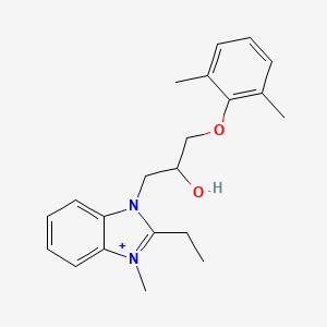 molecular formula C21H27N2O2+ B11646802 1-[3-(2,6-dimethylphenoxy)-2-hydroxypropyl]-2-ethyl-3-methyl-1H-3,1-benzimidazol-3-ium 