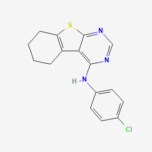 molecular formula C16H14ClN3S B11646844 N-(4-chlorophenyl)-5,6,7,8-tetrahydro[1]benzothieno[2,3-d]pyrimidin-4-amine 