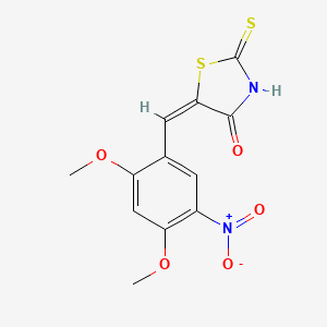 (5E)-5-[(2,4-dimethoxy-5-nitrophenyl)methylidene]-2-sulfanylidene-1,3-thiazolidin-4-one