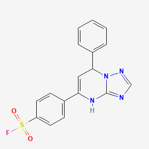 molecular formula C17H13FN4O2S B11646874 4-(7-Phenyl-4,7-dihydro[1,2,4]triazolo[1,5-a]pyrimidin-5-yl)benzenesulfonyl fluoride 