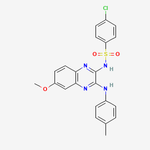 4-chloro-N-{6-methoxy-3-[(4-methylphenyl)amino]quinoxalin-2-yl}benzenesulfonamide