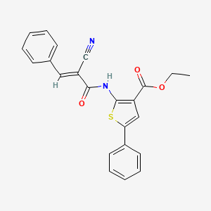 ethyl 2-{[(2E)-2-cyano-3-phenylprop-2-enoyl]amino}-5-phenylthiophene-3-carboxylate