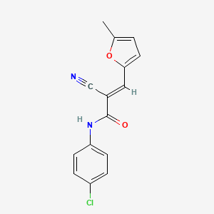 molecular formula C15H11ClN2O2 B11646950 (2E)-N-(4-chlorophenyl)-2-cyano-3-(5-methylfuran-2-yl)prop-2-enamide 