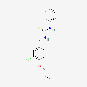 molecular formula C17H19ClN2OS B11646973 1-[(3-Chloro-4-propoxyphenyl)methyl]-3-phenylthiourea CAS No. 41966-10-3