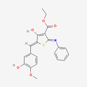 ethyl (5Z)-5-(3-hydroxy-4-methoxybenzylidene)-4-oxo-2-(phenylamino)-4,5-dihydrothiophene-3-carboxylate