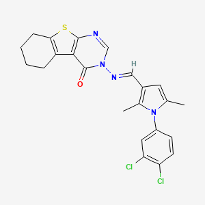 3-({(E)-[1-(3,4-dichlorophenyl)-2,5-dimethyl-1H-pyrrol-3-yl]methylidene}amino)-5,6,7,8-tetrahydro[1]benzothieno[2,3-d]pyrimidin-4(3H)-one