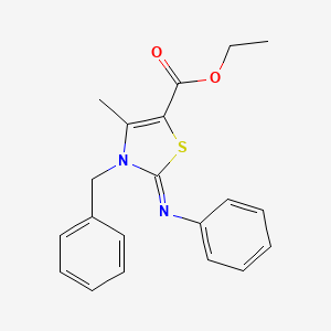 molecular formula C20H20N2O2S B11647027 ethyl (2Z)-3-benzyl-4-methyl-2-(phenylimino)-2,3-dihydro-1,3-thiazole-5-carboxylate 