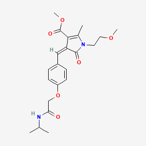 molecular formula C22H28N2O6 B11647055 methyl (4Z)-1-(2-methoxyethyl)-2-methyl-5-oxo-4-{4-[2-oxo-2-(propan-2-ylamino)ethoxy]benzylidene}-4,5-dihydro-1H-pyrrole-3-carboxylate 