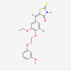 (5E)-5-{3-bromo-5-ethoxy-4-[2-(3-methoxyphenoxy)ethoxy]benzylidene}-3-methyl-2-thioxo-1,3-thiazolidin-4-one