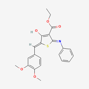 ethyl (5Z)-5-(3,4-dimethoxybenzylidene)-4-oxo-2-(phenylamino)-4,5-dihydrothiophene-3-carboxylate