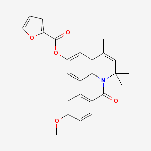 1-[(4-Methoxyphenyl)carbonyl]-2,2,4-trimethyl-1,2-dihydroquinolin-6-yl furan-2-carboxylate