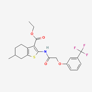 Ethyl 6-methyl-2-({[3-(trifluoromethyl)phenoxy]acetyl}amino)-4,5,6,7-tetrahydro-1-benzothiophene-3-carboxylate