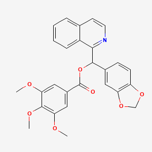 molecular formula C27H23NO7 B11647176 1,3-Benzodioxol-5-yl(isoquinolin-1-yl)methyl 3,4,5-trimethoxybenzoate 