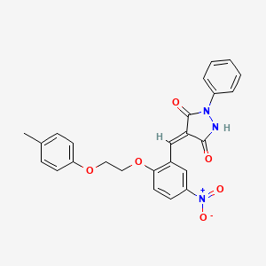 (4E)-4-{2-[2-(4-methylphenoxy)ethoxy]-5-nitrobenzylidene}-1-phenylpyrazolidine-3,5-dione