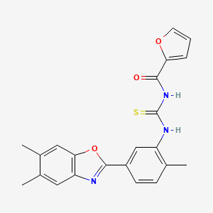 molecular formula C22H19N3O3S B11647200 N-{[5-(5,6-dimethyl-1,3-benzoxazol-2-yl)-2-methylphenyl]carbamothioyl}furan-2-carboxamide 