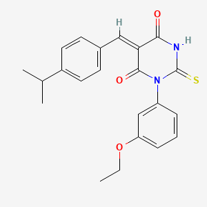 molecular formula C22H22N2O3S B11647212 (5Z)-1-(3-ethoxyphenyl)-5-[4-(propan-2-yl)benzylidene]-2-thioxodihydropyrimidine-4,6(1H,5H)-dione 