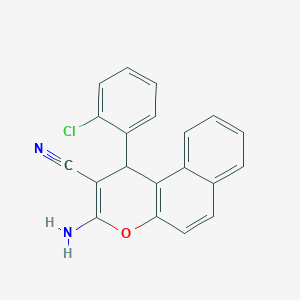 molecular formula C20H13ClN2O B11647218 3-amino-1-(2-chlorophenyl)-1H-benzo[f]chromene-2-carbonitrile CAS No. 111861-47-3