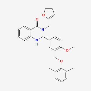 2-(3-((2,6-Dimethylphenoxy)methyl)-4-methoxyphenyl)-3-(furan-2-ylmethyl)-2,3-dihydroquinazolin-4(1H)-one