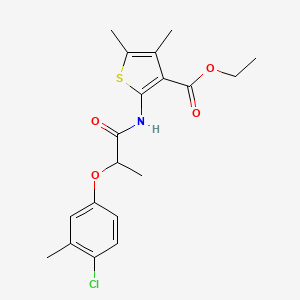 molecular formula C19H22ClNO4S B11647263 Ethyl 2-{[2-(4-chloro-3-methylphenoxy)propanoyl]amino}-4,5-dimethylthiophene-3-carboxylate 