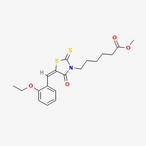 methyl 6-[(5E)-5-[(2-ethoxyphenyl)methylidene]-4-oxo-2-sulfanylidene-1,3-thiazolidin-3-yl]hexanoate