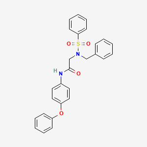 molecular formula C27H24N2O4S B11647300 2-(N-Benzylbenzenesulfonamido)-N-(4-phenoxyphenyl)acetamide 