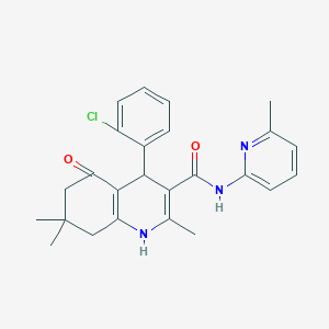 4-(2-Chlorophenyl)-2,7,7-trimethyl-N-(6-methylpyridin-2-yl)-5-oxo-1,4,5,6,7,8-hexahydroquinoline-3-carboxamide