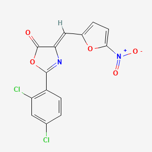 (4Z)-2-(2,4-dichlorophenyl)-4-[(5-nitrofuran-2-yl)methylidene]-1,3-oxazol-5(4H)-one