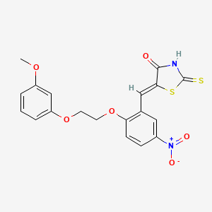 (5Z)-5-{2-[2-(3-methoxyphenoxy)ethoxy]-5-nitrobenzylidene}-2-thioxo-1,3-thiazolidin-4-one