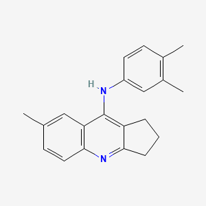 molecular formula C21H22N2 B11647337 N-(3,4-dimethylphenyl)-7-methyl-2,3-dihydro-1H-cyclopenta[b]quinolin-9-amine 