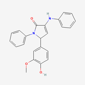 molecular formula C23H20N2O3 B11647345 5-(4-Hydroxy-3-methoxy-phenyl)-1-phenyl-3-phenylamino-1,5-dihydro-pyrrol-2-one 