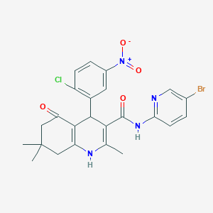 N-(5-bromo-2-pyridinyl)-4-(2-chloro-5-nitrophenyl)-2,7,7-trimethyl-5-oxo-1,4,5,6,7,8-hexahydro-3-quinolinecarboxamide