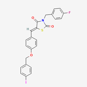 (5Z)-3-(4-fluorobenzyl)-5-{4-[(4-iodobenzyl)oxy]benzylidene}-1,3-thiazolidine-2,4-dione