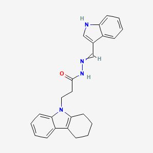 N'-(1H-indol-3-ylmethylidene)-3-(1,2,3,4-tetrahydro-9H-carbazol-9-yl)propanehydrazide