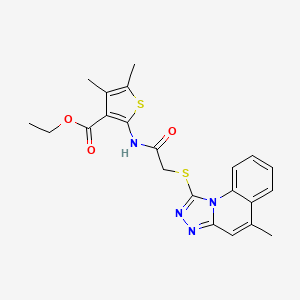 Ethyl 4,5-dimethyl-2-({[(5-methyl[1,2,4]triazolo[4,3-a]quinolin-1-yl)sulfanyl]acetyl}amino)-3-thiophenecarboxylate