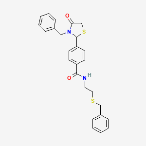 4-(3-benzyl-4-oxo-1,3-thiazolidin-2-yl)-N-(2-benzylsulfanylethyl)benzamide