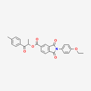 1-(4-methylphenyl)-1-oxopropan-2-yl 2-(4-ethoxyphenyl)-1,3-dioxo-2,3-dihydro-1H-isoindole-5-carboxylate