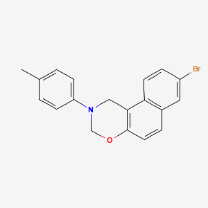 molecular formula C19H16BrNO B11647418 8-bromo-2-(4-methylphenyl)-2,3-dihydro-1H-naphtho[1,2-e][1,3]oxazine 