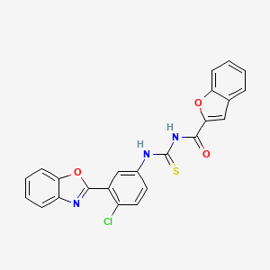 N-{[3-(1,3-benzoxazol-2-yl)-4-chlorophenyl]carbamothioyl}-1-benzofuran-2-carboxamide