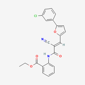 ethyl 2-({(2E)-3-[5-(3-chlorophenyl)furan-2-yl]-2-cyanoprop-2-enoyl}amino)benzoate