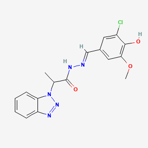 molecular formula C17H16ClN5O3 B11647461 2-(1H-benzotriazol-1-yl)-N'-[(E)-(3-chloro-4-hydroxy-5-methoxyphenyl)methylidene]propanehydrazide 