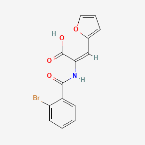 molecular formula C14H10BrNO4 B11647467 (2E)-2-{[(2-bromophenyl)carbonyl]amino}-3-(furan-2-yl)prop-2-enoic acid 