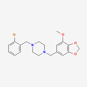 1-(2-Bromobenzyl)-4-[(7-methoxy-1,3-benzodioxol-5-yl)methyl]piperazine