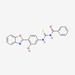 molecular formula C21H15N3O3S B11647522 N-{[4-(1,3-benzoxazol-2-yl)-3-hydroxyphenyl]carbamothioyl}benzamide 